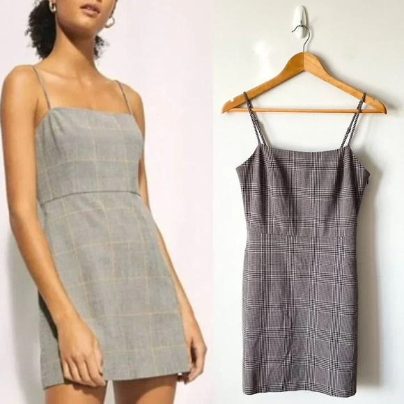 Aritzia Dresses & Skirts - Aritzia Wilfred New Classic Check Plaid Mini Dress Grey Size 4